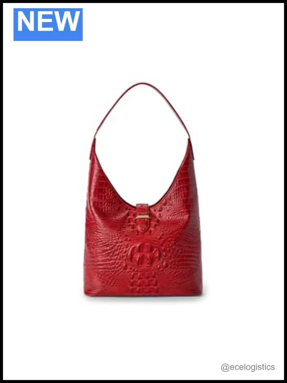 Vintage Leather Hobo Bag with Hidden Magnet Tab Closure